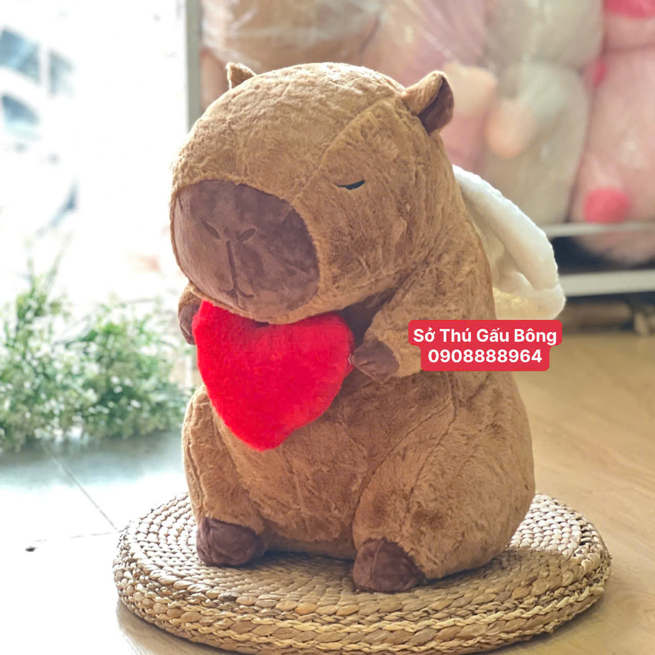 Chuột Bông Capybara Cánh Ôm Tim