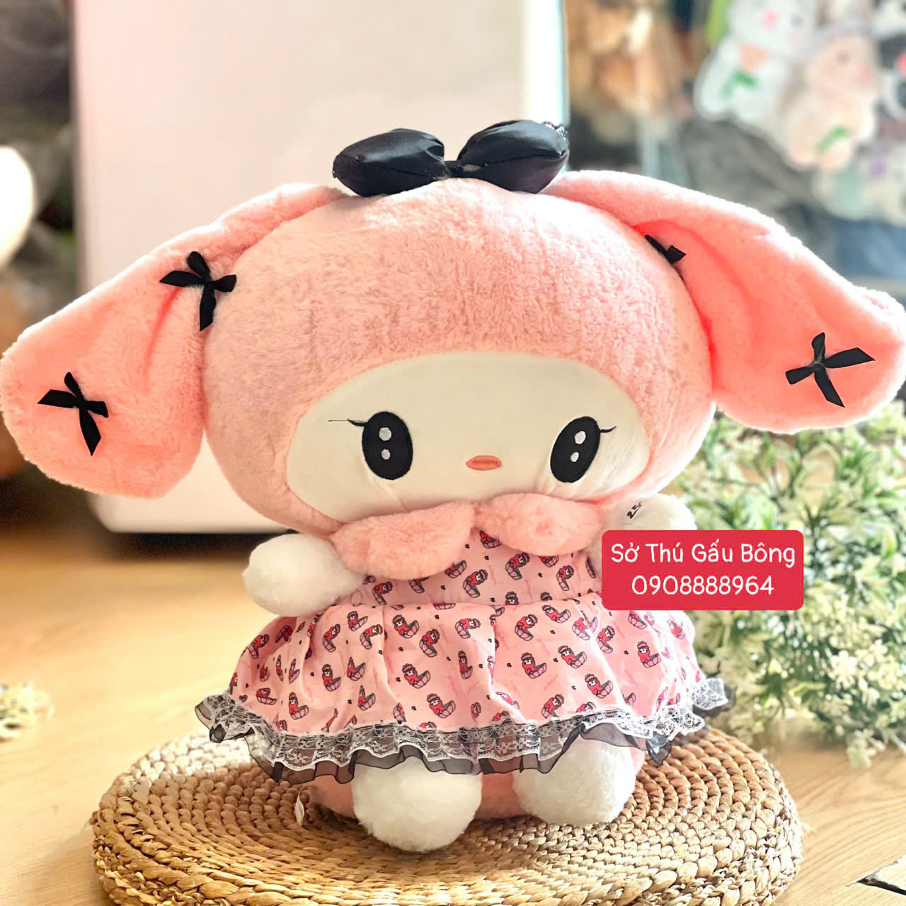 Thỏ Bông Melody Đầm Hồng