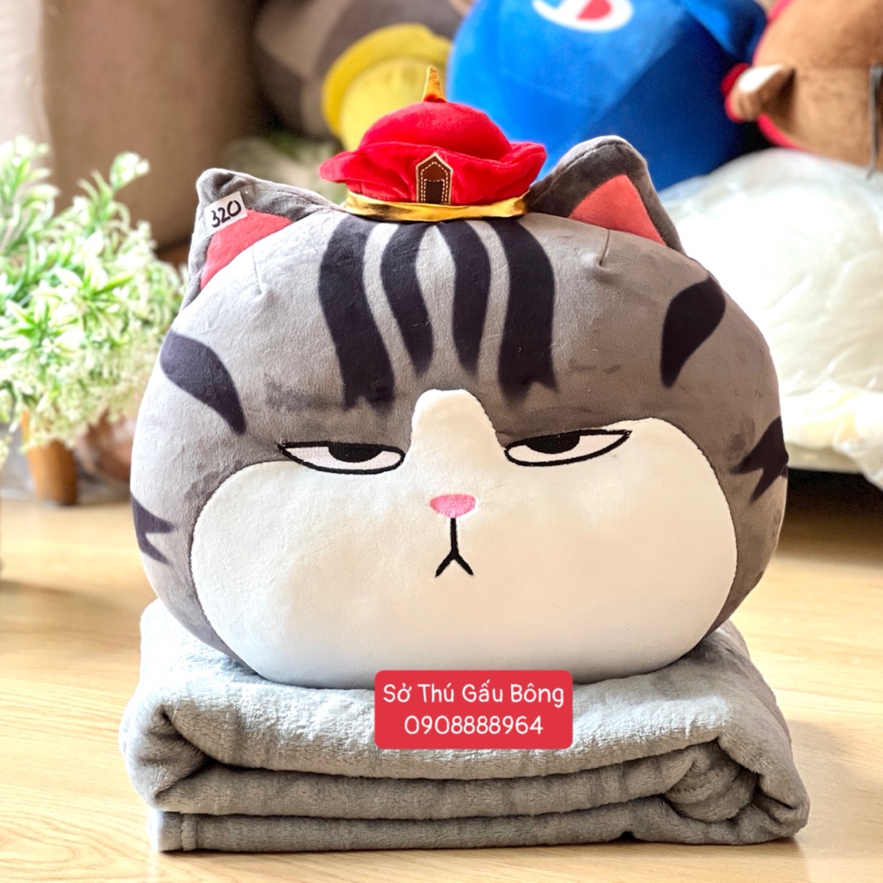 Gối Mền 3 trong 1 - Đầu Mèo Hoàng Thượng