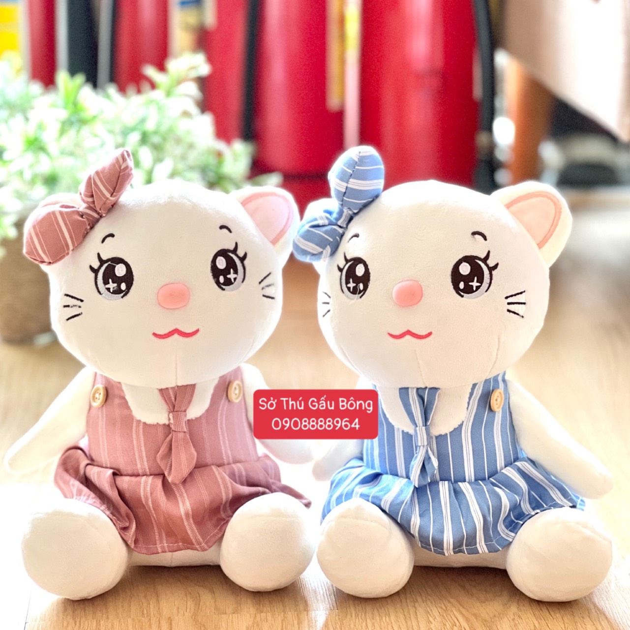 Mèo Bông CàVạt Đầm Sọc