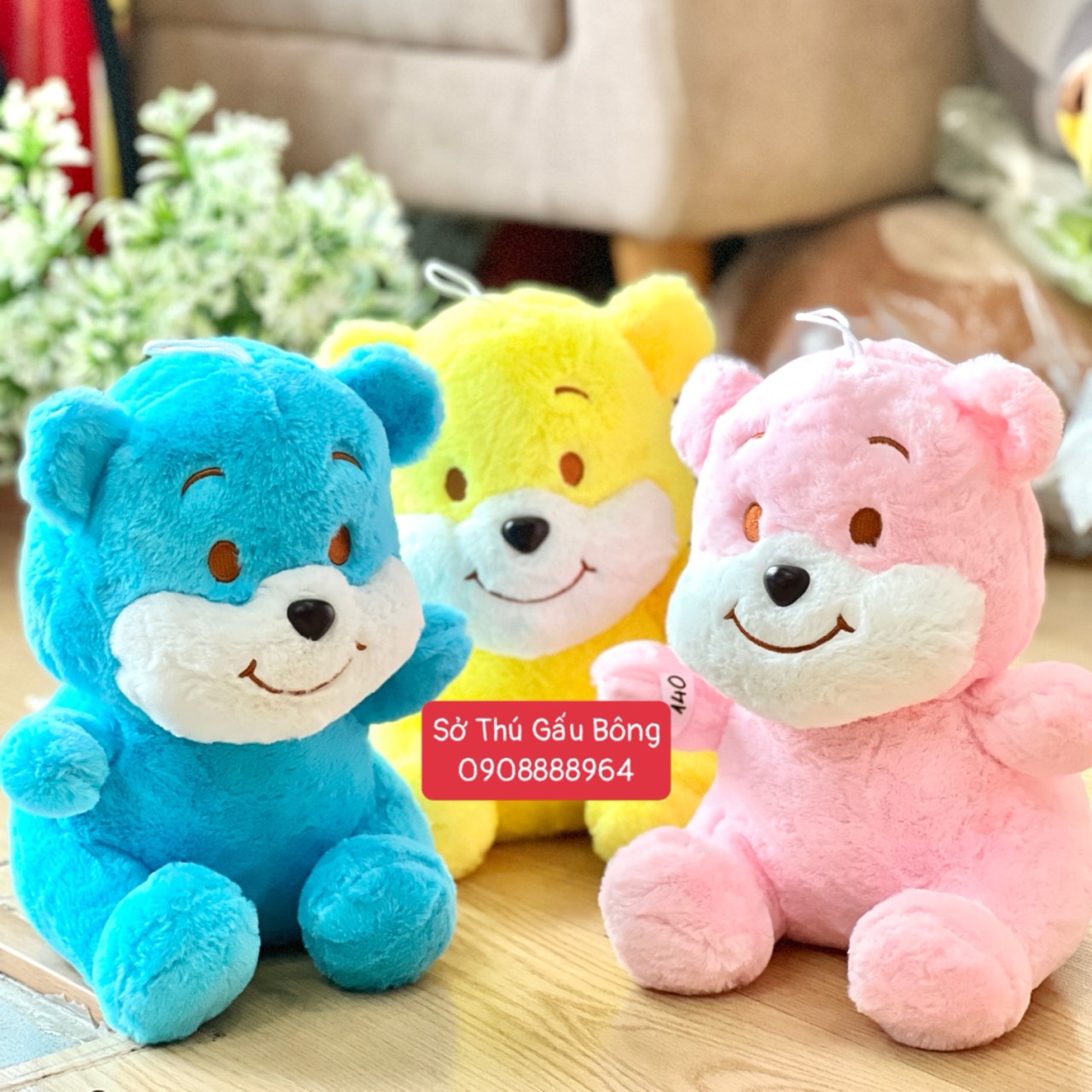 Gấu Bông Ngồi 3 Màu