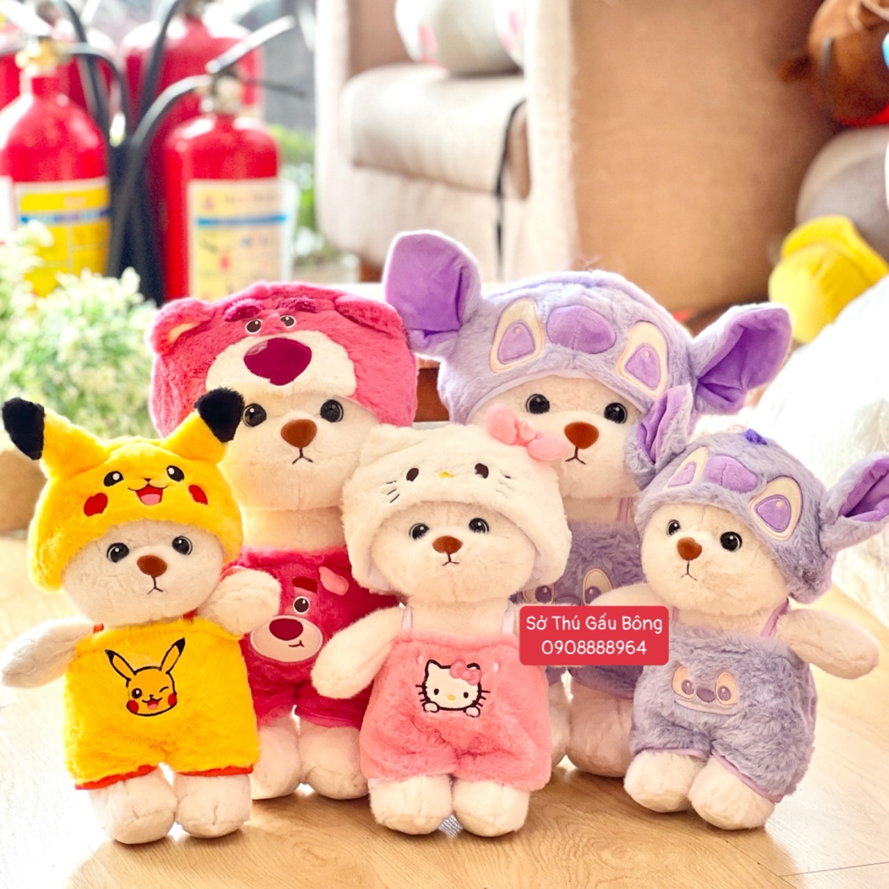 Gấu Bông Lena Đứng Nón Yếm Rời