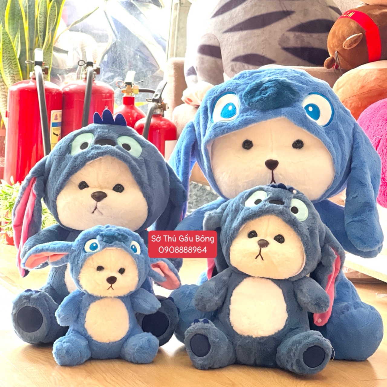 Gấu Bông Lena Ngồi Cosplay Stitch
