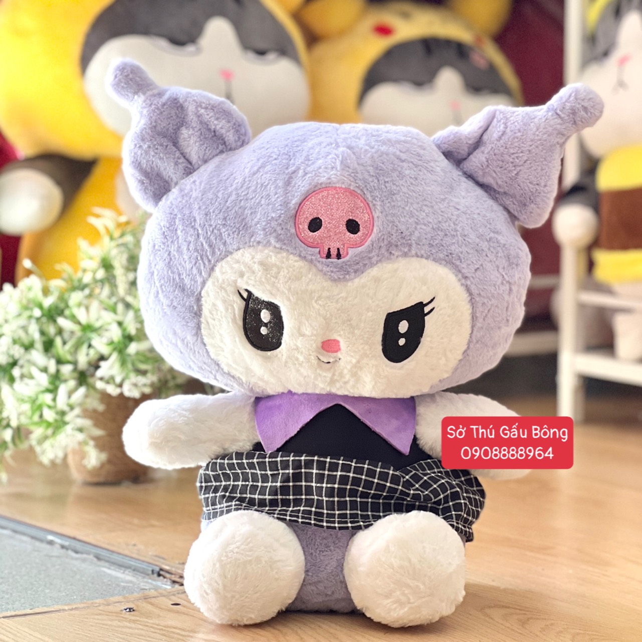 Thỏ Bông Kuromi Đầm Caro