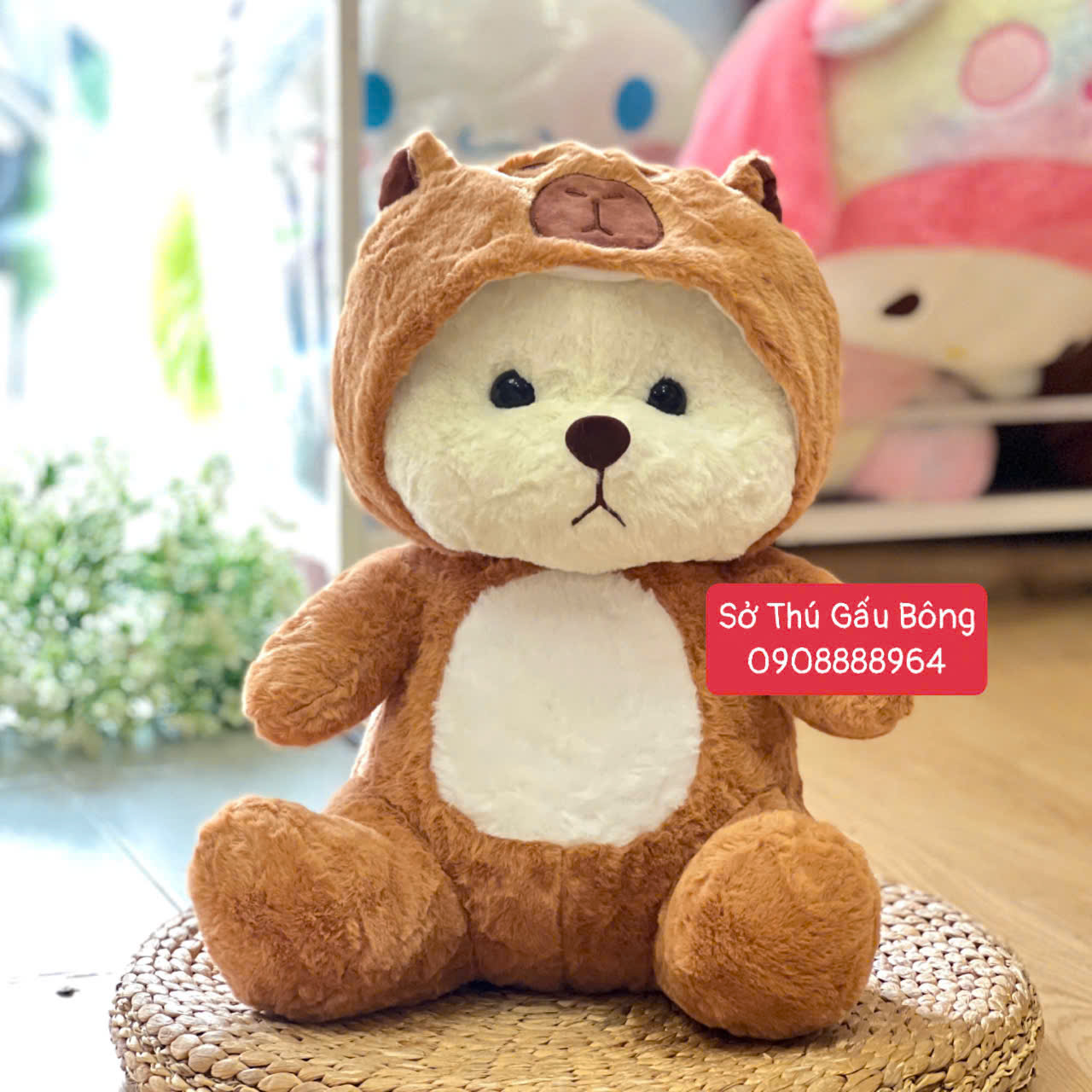 Gấu Bông Lena Ngồi Cosplay Capybara