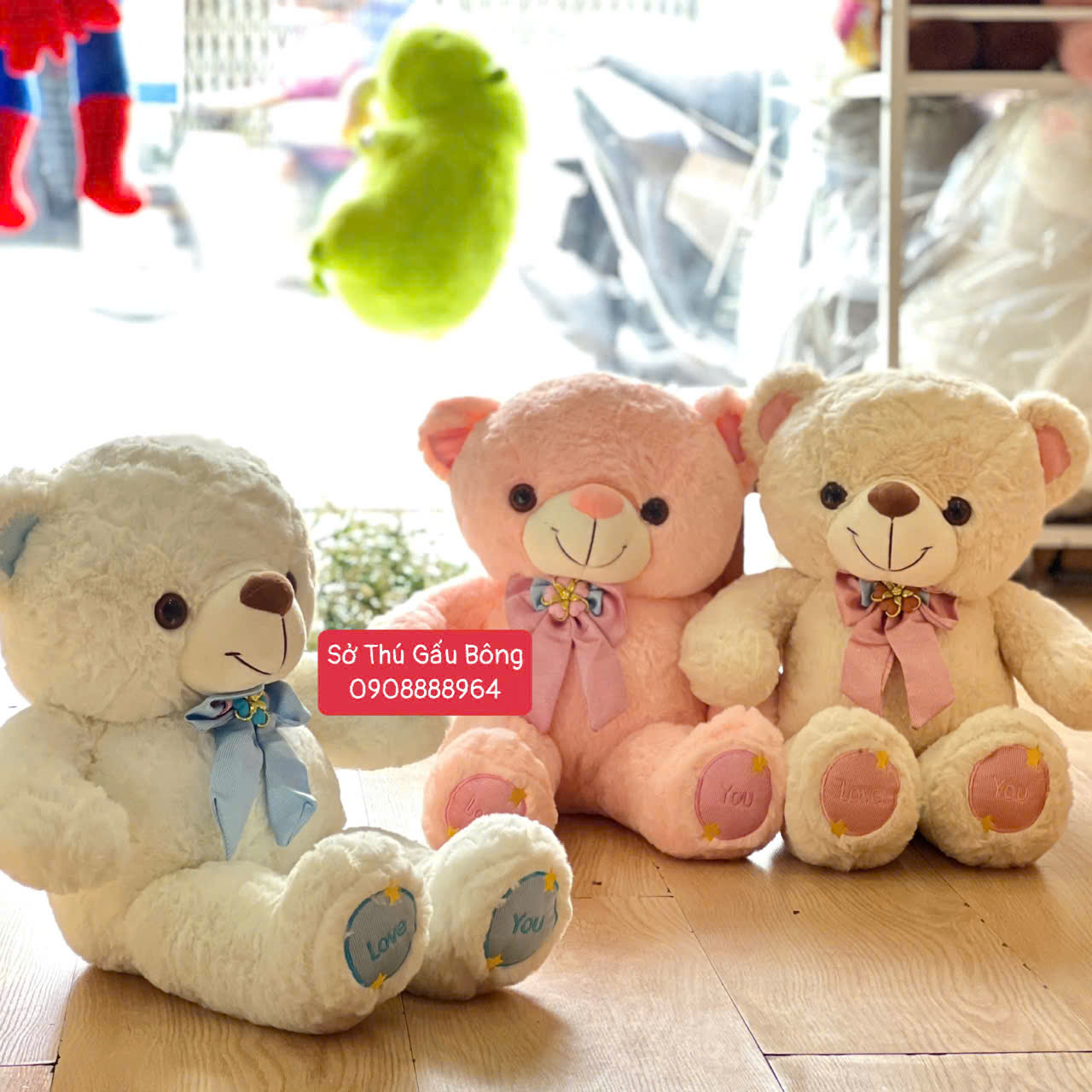 Gấu Bông Nơ Chân Sao Love You