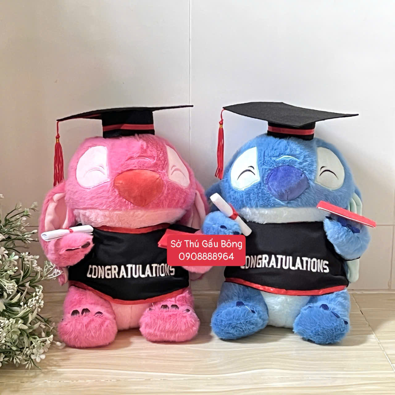 Gấu Tốt Nghiệp - Stitch Ôm Tim